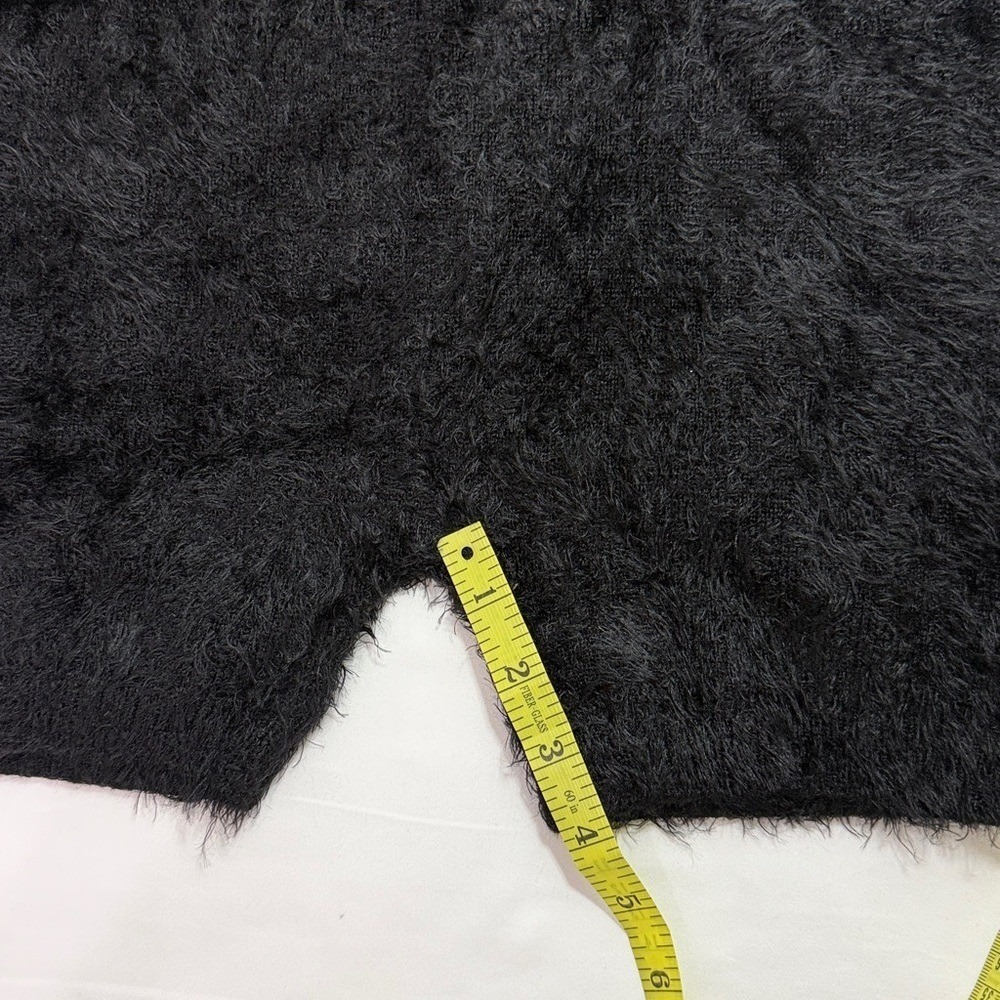 Hera Collection Black Fuzzy Knit Henley Romper Long Sleeve Bodycon Small - Picture 10 of 12